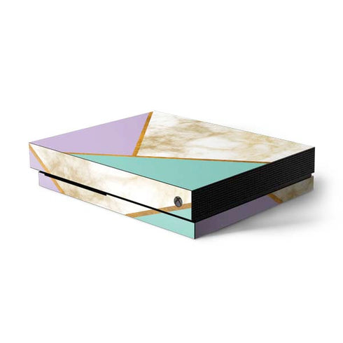 Angled Marble Xbox One X Console Skin